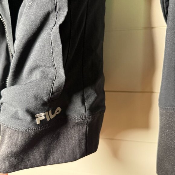 FILA- Women's Windbreaker Jacket Black Size Large Packable - Picture 8 of 10